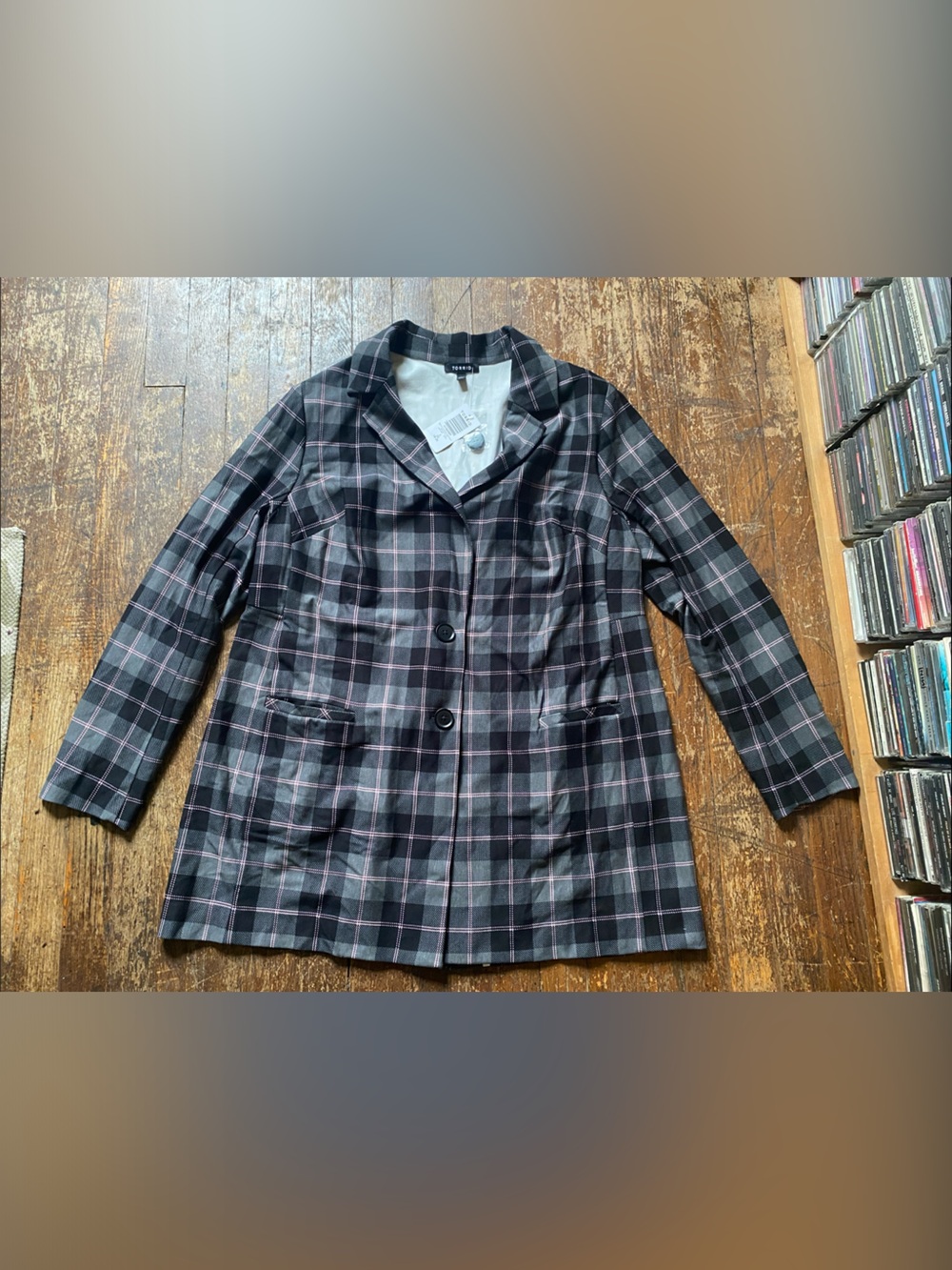 torrid Pink & Black Plaid Blazer Jacket Size 2X NWT